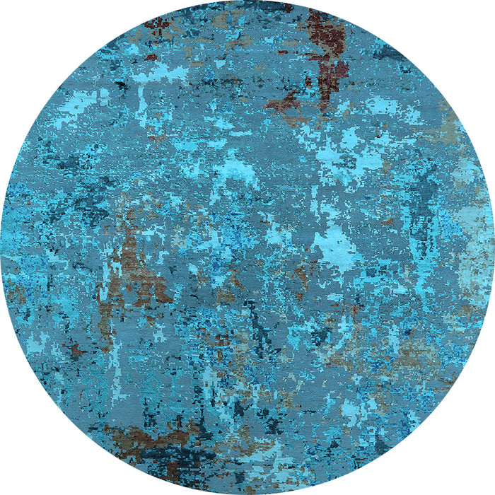 Round Oriental Light Blue Industrial Rug, urb2526lblu
