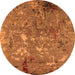 Round Oriental Orange Industrial Rug, urb2526org