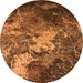 Round Oriental Orange Industrial Rug, urb2527org