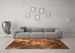 Machine Washable Oriental Orange Industrial Area Rugs in a Living Room, wshurb2527org