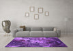 Machine Washable Oriental Purple Industrial Area Rugs in a Living Room, wshurb2527pur