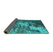 Sideview of Oriental Turquoise Industrial Rug, urb2527turq