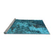 Sideview of Machine Washable Oriental Light Blue Industrial Rug, wshurb2527lblu