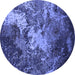 Round Oriental Blue Industrial Rug, urb2527blu