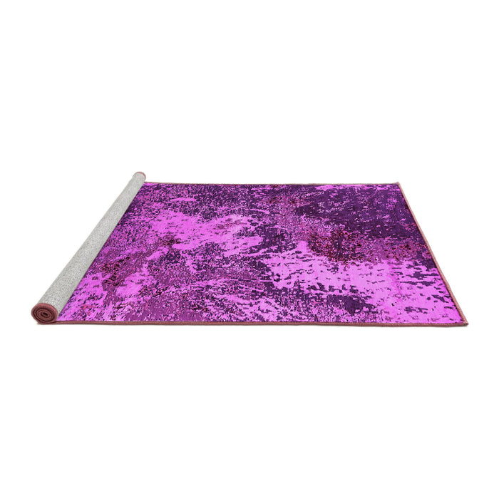 Sideview of Machine Washable Oriental Pink Industrial Rug, wshurb2527pnk
