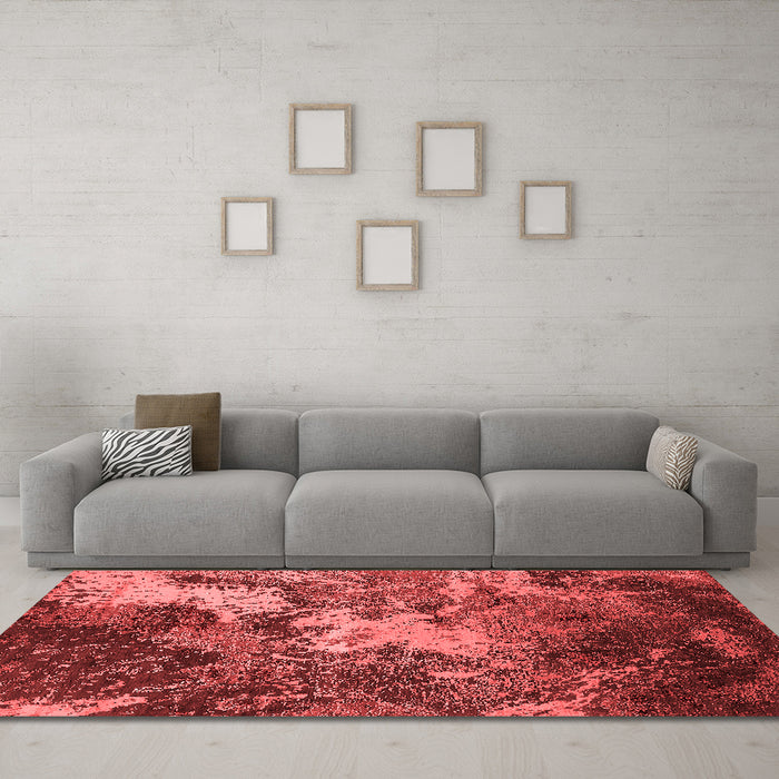 Industrial Red Washable Rugs
