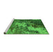 Sideview of Machine Washable Oriental Green Industrial Area Rugs, wshurb2527grn