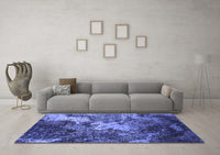 Machine Washable Oriental Blue Industrial Rug, wshurb2527blu