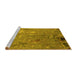 Sideview of Machine Washable Oriental Yellow Industrial Rug, wshurb2528yw