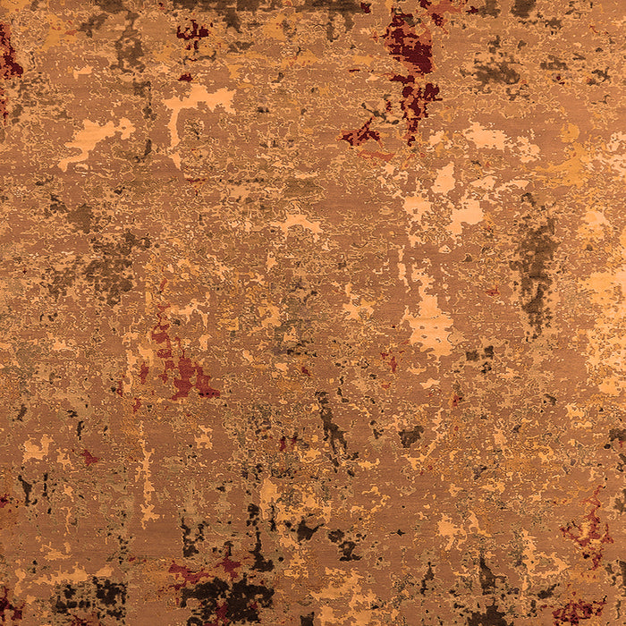 Square Machine Washable Oriental Orange Industrial Area Rugs, wshurb2528org