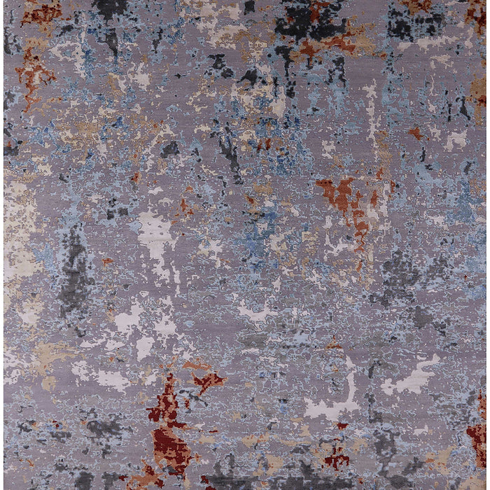 Square Mid-Century Modern Purple Oriental Rug, urb2528