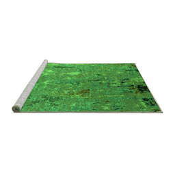 Sideview of Machine Washable Oriental Green Industrial Area Rugs, wshurb2528grn