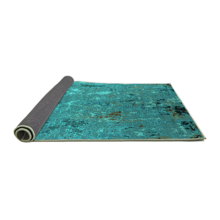 Sideview of Oriental Turquoise Industrial Rug, urb2528turq