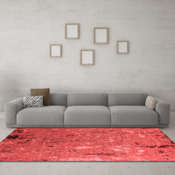Industrial Red Washable Rugs