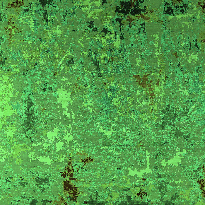 Square Machine Washable Oriental Green Industrial Area Rugs, wshurb2528grn