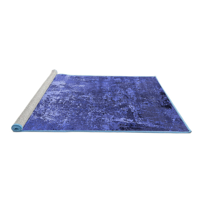 Sideview of Machine Washable Oriental Blue Industrial Rug, wshurb2529blu