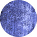 Round Oriental Blue Industrial Rug, urb2529blu