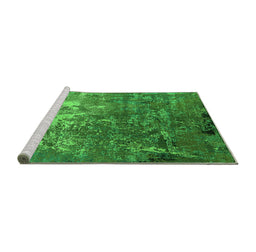 Sideview of Machine Washable Oriental Green Industrial Area Rugs, wshurb2529grn