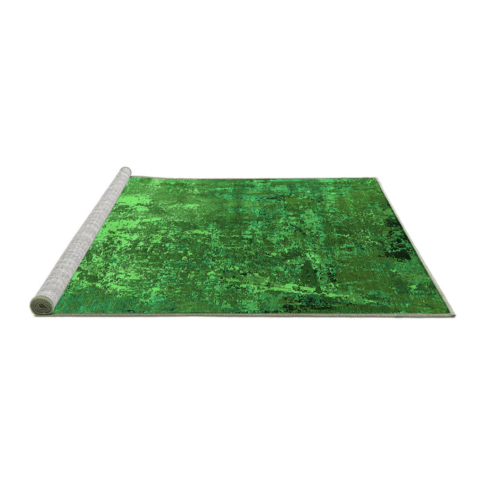Sideview of Machine Washable Oriental Green Industrial Area Rugs, wshurb2529grn
