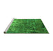 Sideview of Machine Washable Oriental Green Industrial Area Rugs, wshurb2529grn