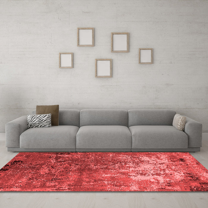 Industrial Red Washable Rugs