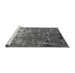 Sideview of Machine Washable Oriental Gray Industrial Rug, wshurb2529gry