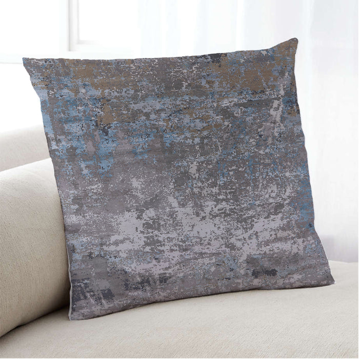 Lifestyle Image of Mid-Century Modern Urban Square Dark Gray Throw Pillow, 18 inch by 18 inch, pwurb2529