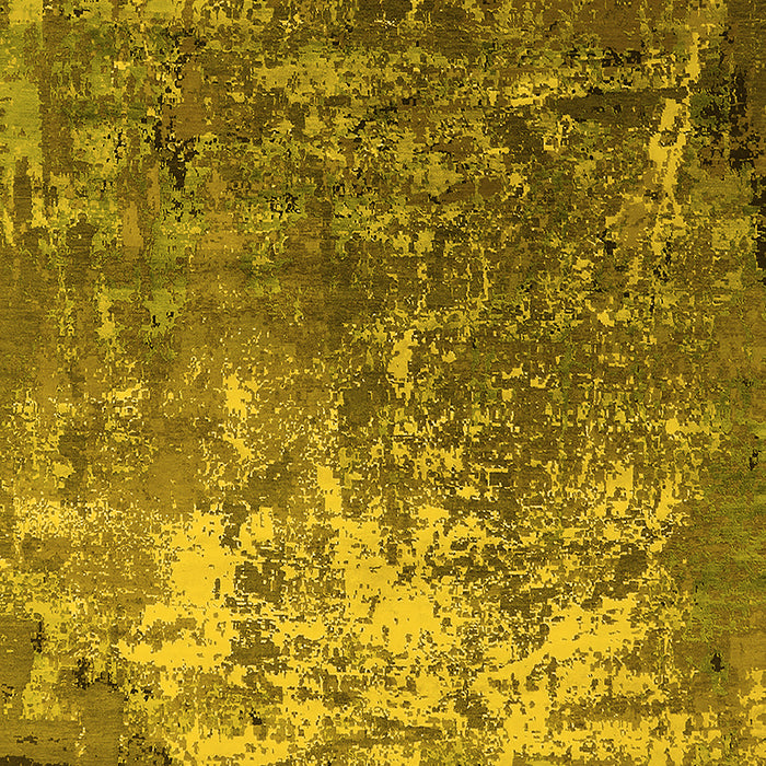 Machine Washable Oriental Yellow Industrial Rug, wshurb2529yw