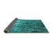 Sideview of Oriental Turquoise Industrial Rug, urb2529turq