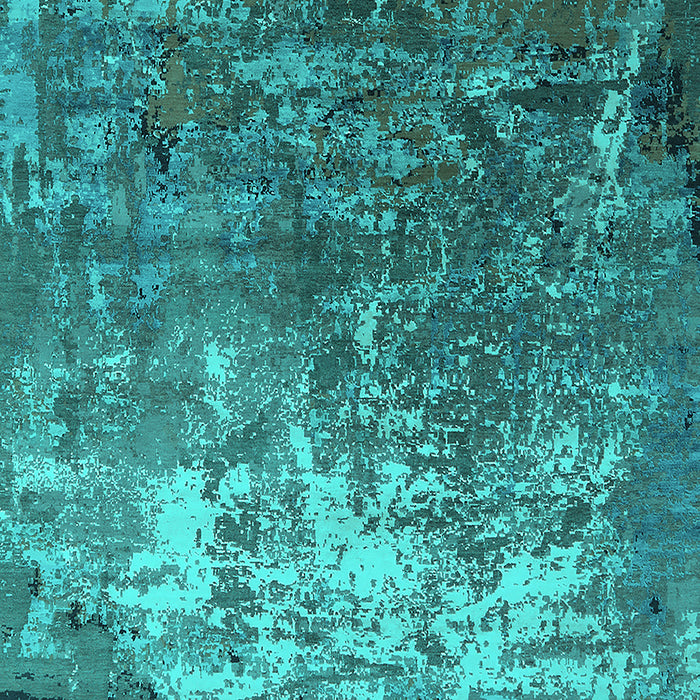 Machine Washable Oriental Turquoise Industrial Area Rugs, wshurb2529turq