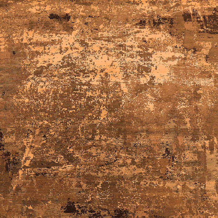 Square Oriental Orange Industrial Rug, urb2529org