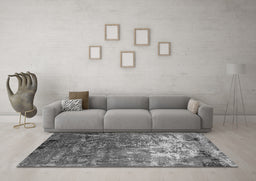 Machine Washable Oriental Gray Industrial Rug in a Living Room,, wshurb2529gry