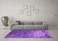 Machine Washable Oriental Purple Industrial Rug, wshurb2529pur