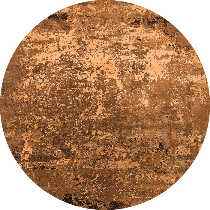 Round Oriental Orange Industrial Rug, urb2529org