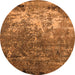 Round Oriental Orange Industrial Rug, urb2529org