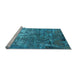 Sideview of Machine Washable Oriental Light Blue Industrial Rug, wshurb2529lblu