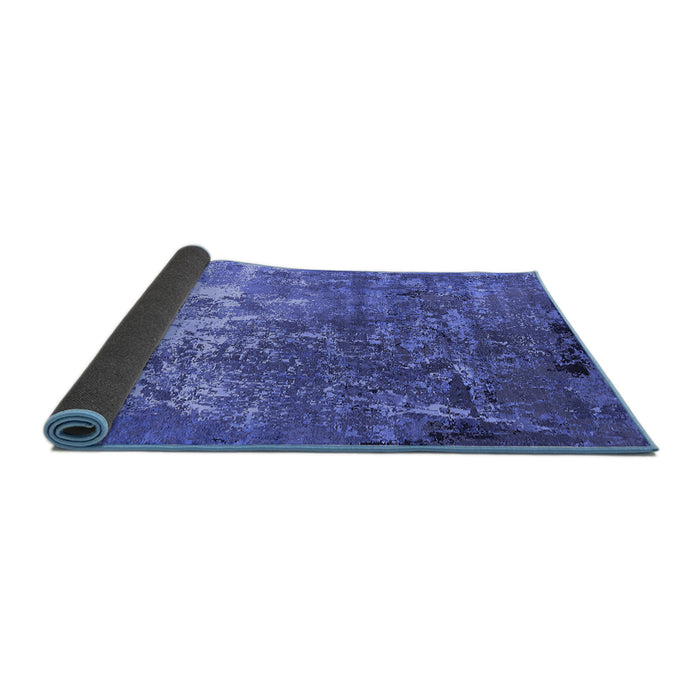 Sideview of Oriental Blue Industrial Rug, urb2529blu