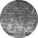 Round Oriental Gray Industrial Rug, urb2529gry