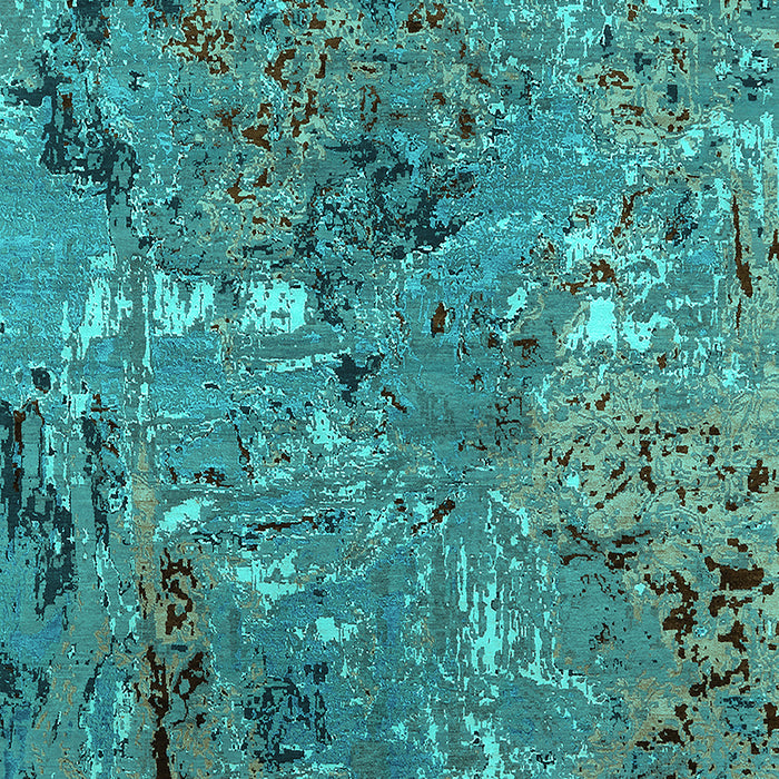 Machine Washable Oriental Turquoise Industrial Area Rugs, wshurb2530turq