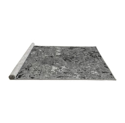 Sideview of Machine Washable Oriental Gray Industrial Rug, wshurb2530gry