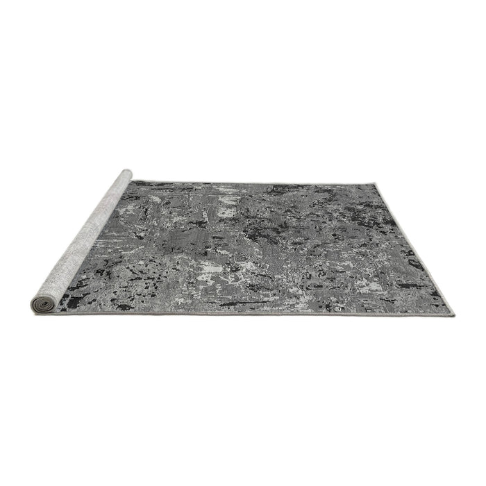Sideview of Machine Washable Oriental Gray Industrial Rug, wshurb2530gry