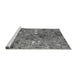 Sideview of Machine Washable Oriental Gray Industrial Rug, wshurb2530gry