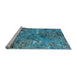 Sideview of Machine Washable Oriental Light Blue Industrial Rug, wshurb2530lblu