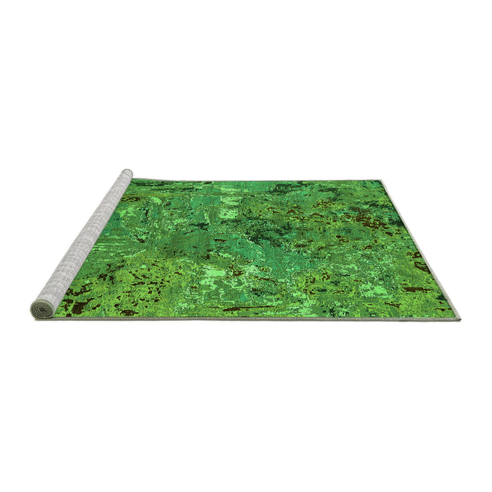 Sideview of Machine Washable Oriental Green Industrial Area Rugs, wshurb2530grn