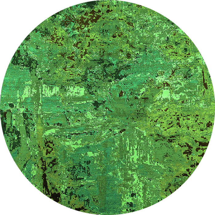 Round Oriental Green Industrial Rug, urb2530grn