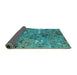 Sideview of Oriental Turquoise Industrial Rug, urb2530turq