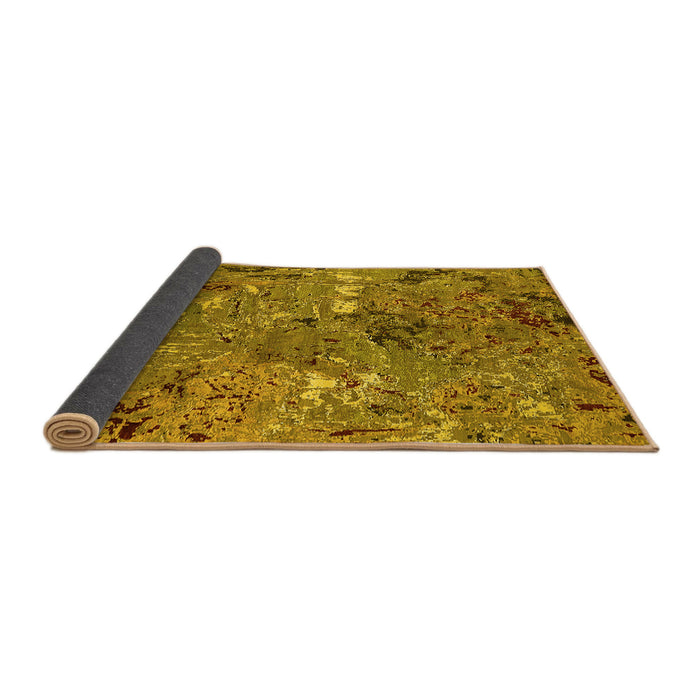 Sideview of Oriental Yellow Industrial Rug, urb2530yw