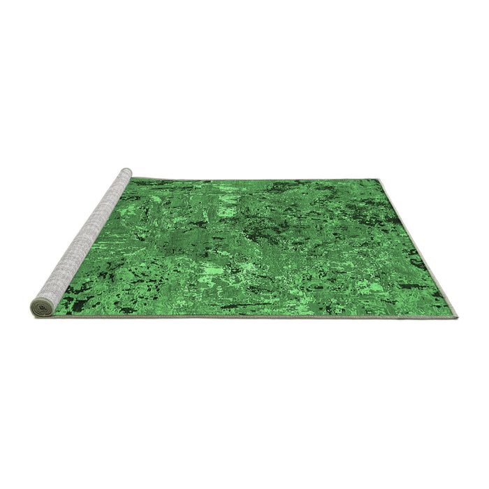 Sideview of Machine Washable Oriental Emerald Green Industrial Area Rugs, wshurb2530emgrn