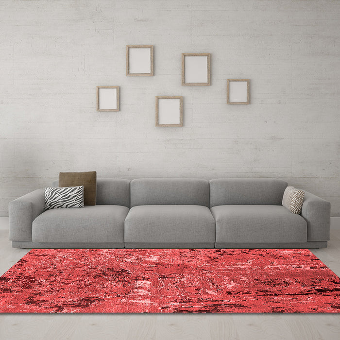 Industrial Red Washable Rugs