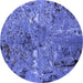 Round Oriental Blue Industrial Rug, urb2530blu